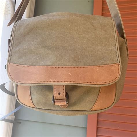 L L Bean Bags Vintage Ll Bean Canvas Leather Messenger Bag Poshmark