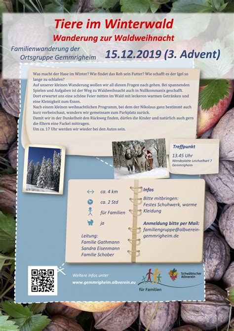 Familienwanderung Zur Waldweihnacht Schw Bischer Albverein