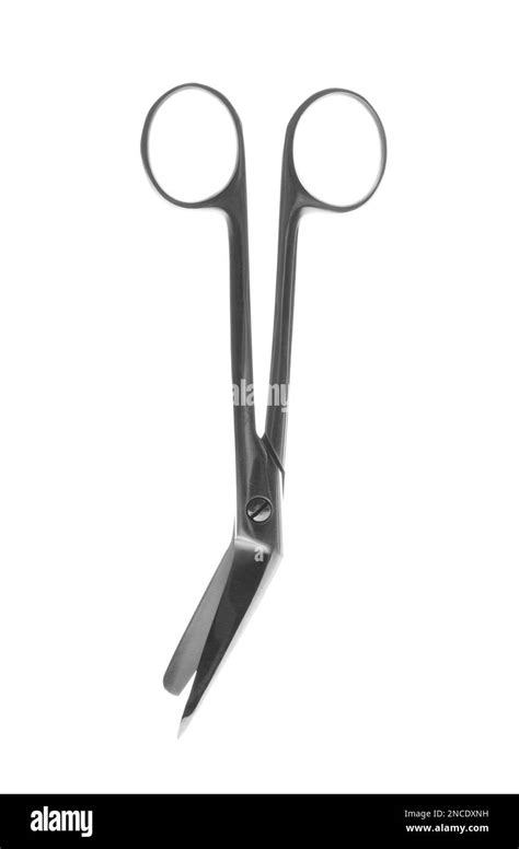 Surgical Scissors On White Background Medical Instrument Stock Photo