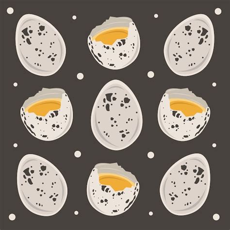 Premium Vector Raw Quail Eggs Vector Illustration