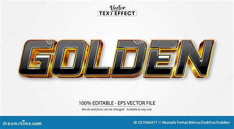 Gold Text Effect Editable Shiny Golden Text Style Stock Vector