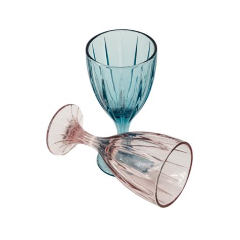 Hand Pressed Goblet Glass Set Of 4 Choose From 3 Colours Lavishd