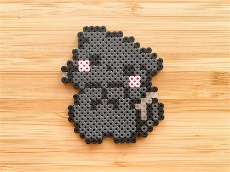 Kawaii Cat Bit Pixel Perler Beads Art Can Be Fridge Magnet Etsy Canada