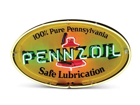 Pennzoil Neon Tin Sign Auburn Fall Rm Sotheby S