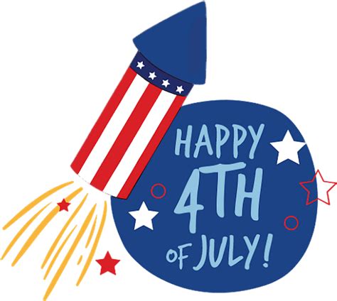 Happy 4th of July fireworks rocket transparent PNG - StickPNG