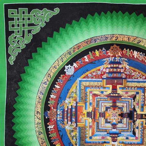 Buddhist Hand Painted Tibetan Thangka Of Kalachakra Mandala Thangka