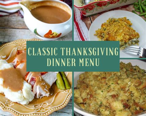 Classic Thanksgiving Dinner Menu Just A Pinch