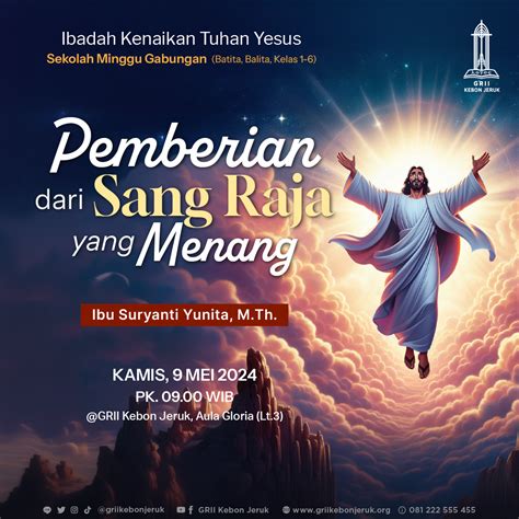 Kebaktian Hari Kenaikan Tuhan Yesus Sekolah Minggu Pemberian Dari Sang