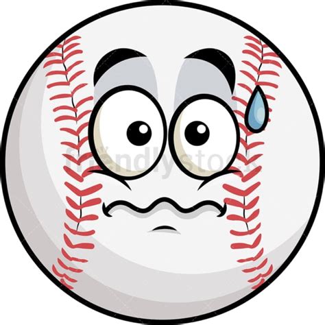 Confused Baseball Emoji Cartoon Vector Clipart Friendlystock