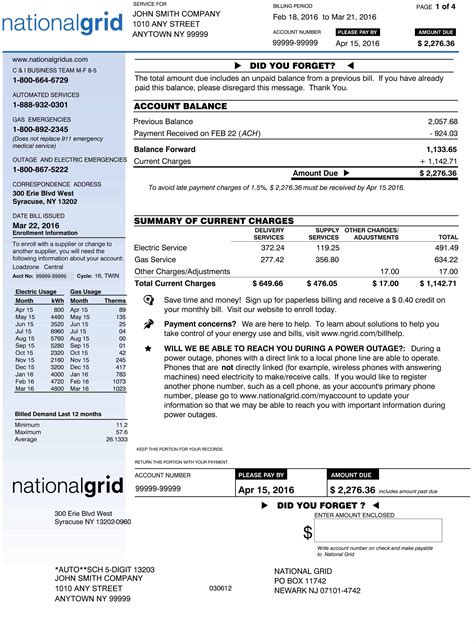 Understanding Our Bills Charges National Grid