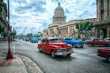 HD wallpaper: Street, Urban, Havana, Cuba, Lights, Architecture, City ...