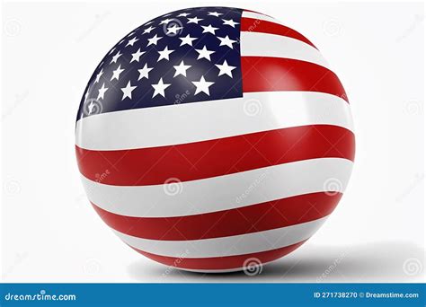 3d Ball with USA Flag Isolated on White Stock Illustration - Illustration of shiny, united ...