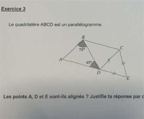 Exercice Le Quadrilat Re Abcd Est Un Parallelogramme Les Points A D