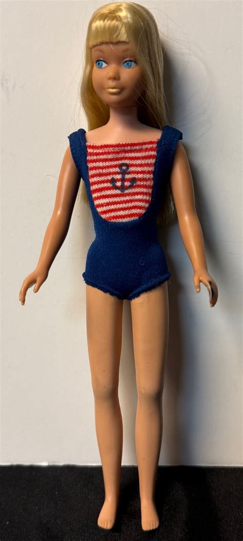 Vintage 1030 Bent Knee Skipper Doll Blonde In Original Swimsuit Doll Peddlar