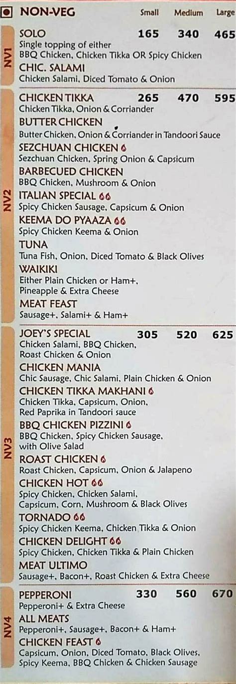 Joey's Pizza Menu and Price List for Malad West, Mumbai | nearbuy.com