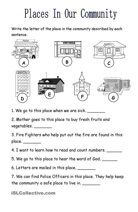 Cit In The Community Worksheet