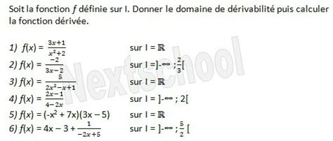 1ere STI2D STL Dérivation 3 Fonctions dérivées Correction