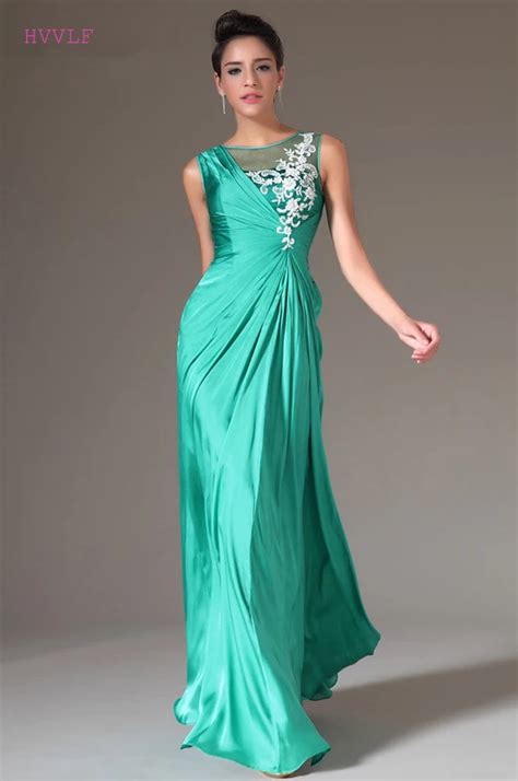 Mint Green Evening Dresses 2019 Mermaid Chiffon Appliques Lace Plus Size Long Evening Gown Prom