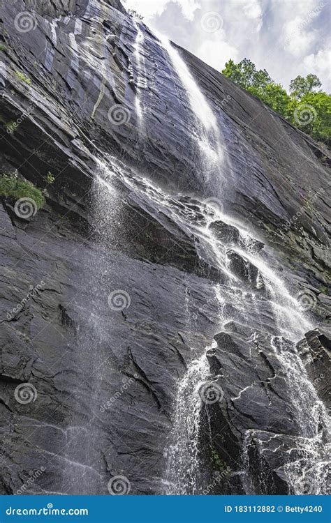 Waterfall Coming Off the Rocks of Chimney Rock. Stock Photo - Image of lies, boulder: 183112882