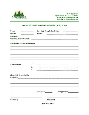 Fillable Online B Architectural Change Request Form Fax Email Print