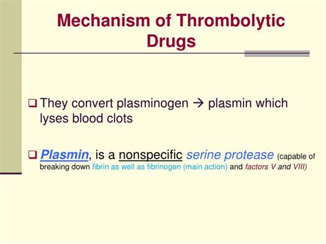 PPT - THROMBOLYTIC DRUGS Pathophysiologic Rationale PowerPoint ...