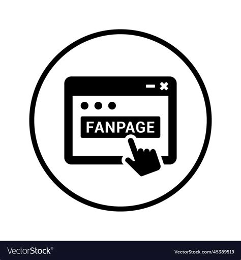 Click Enrol Fanpage Icon Black Graphics Royalty Free Vector