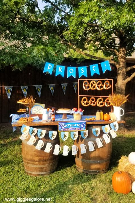 An Outdoor Birthday Party With Food And Decorations