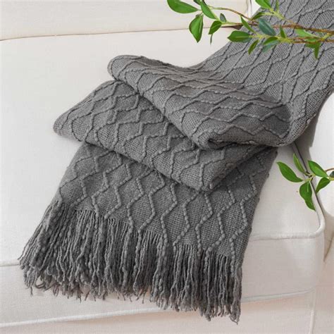 Amazon Battilo Home Dark Grey Throw Blanket For Couch Textured