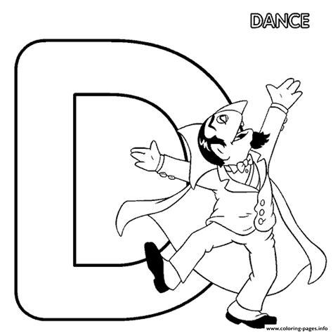 Dance Sesame Street In Letter D Printable Alphabet S6328 Coloring page Printable