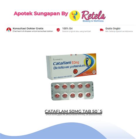 Jual CATAFLAM 50MG 1 BLISTER ISI 10 TABLET Shopee Indonesia