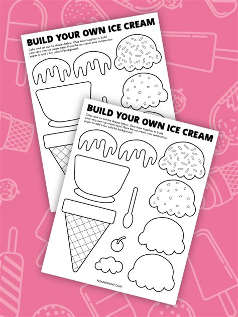 Build Your Own Ice Cream Free Printable Craft Pjs And Paint