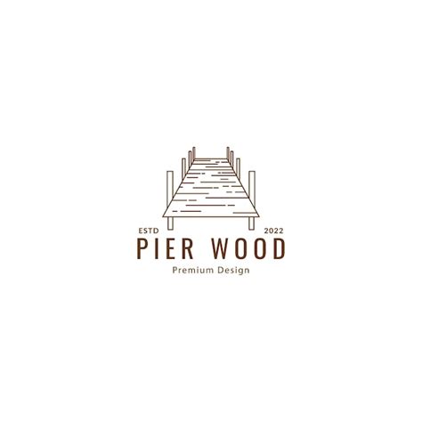 Premium Vector Wooden Pier Port Logo Design Vector Illustration