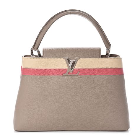 LOUIS VUITTON Taurillon Capucines MM Galet Corail Pebble 537580