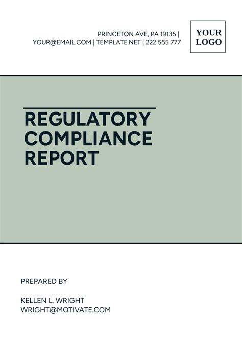 Free Regulatory Compliance Report Template Edit Online And Download