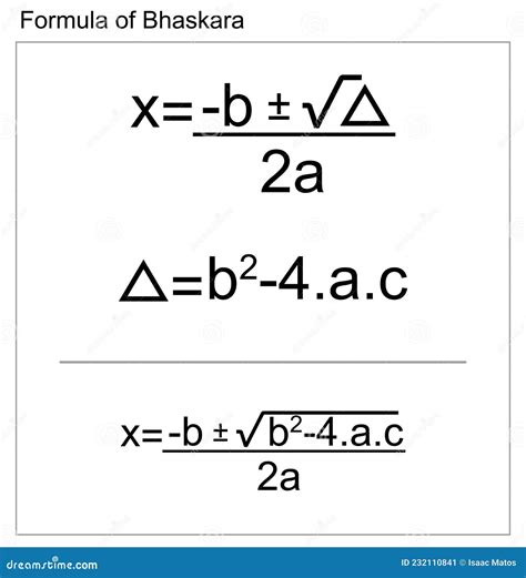 Fórmula De Bhaskara Ilustração Da Equação Operação Matemática Para