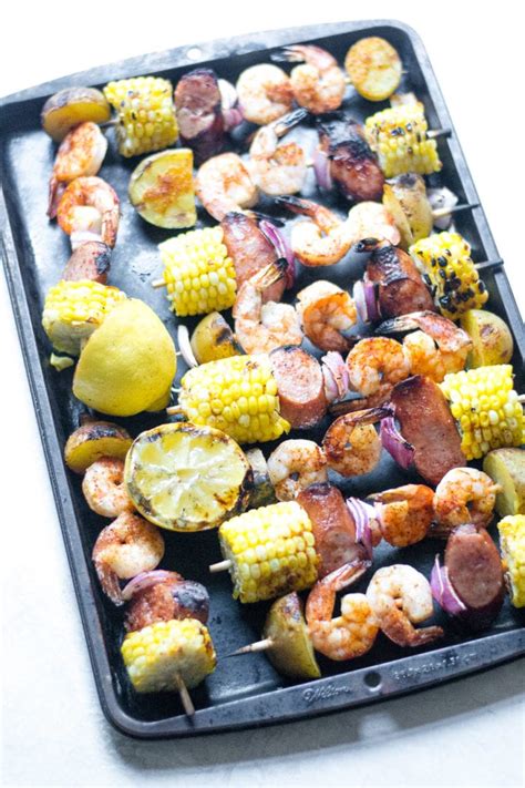 Grilled Shrimp Boil Skewers Sarcastic Cooking