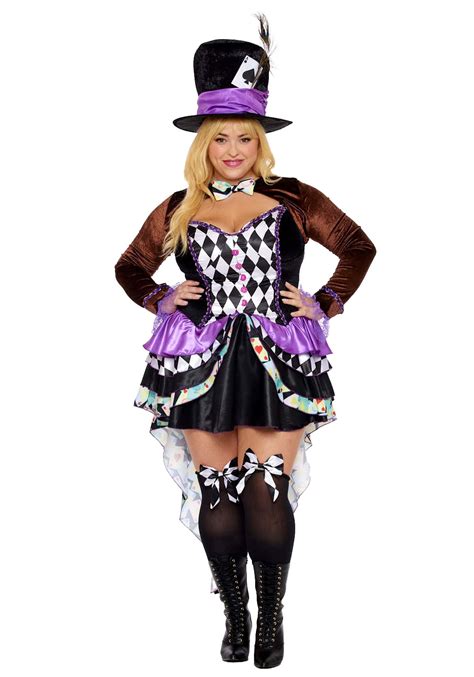 Womens Plus Size Raving Mad Costume Mad Hatter Costumes