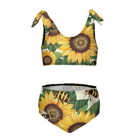 Bee Daisy Flower Girl S Piece Bikini Set Beach Sport Swimsuit Swimwear Y Cm Walmart