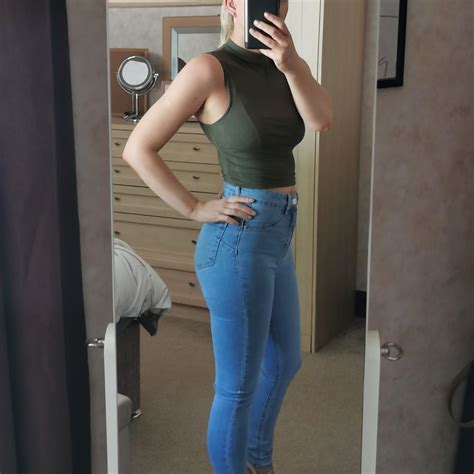 Miss Selfridge Khaki Green High Neck Sleevless Crop Depop