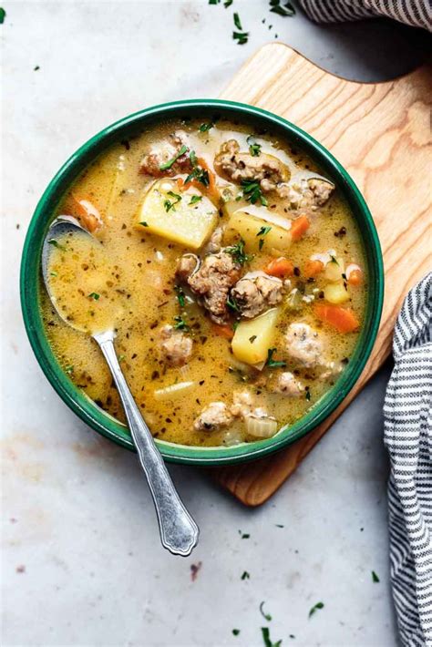 Creamy Sausage Potato Soup (Dairy-free!) - Food By Mars