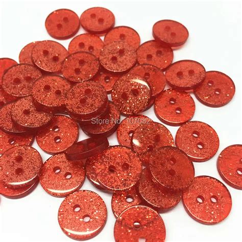 500pcs 13MM Orange Round Glitter Sparkly Buttons Resin 2 Holes Dress