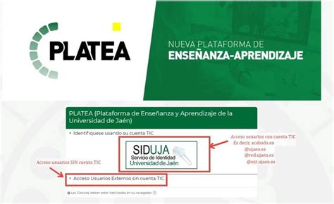 Cómo se accede a la plataforma PLATEA Servicio de Gestión de las