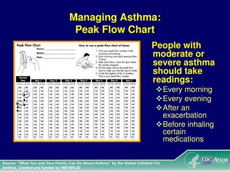 Printable Asthma Peak Flow Chart