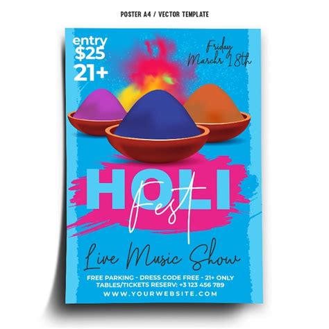 Premium Vector Holi Fest Poster Template