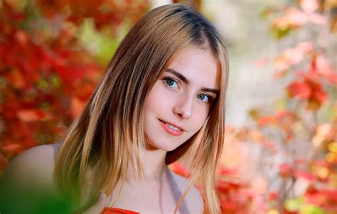 Wallpaper Autumn Look Nature Face Smile Dakota Pink For Mobile And Desktop Section девушки