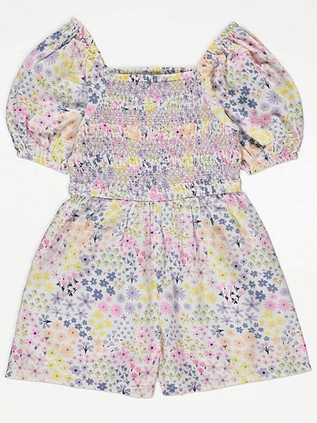 Bluey Flower Playsuit Kids George At Asda