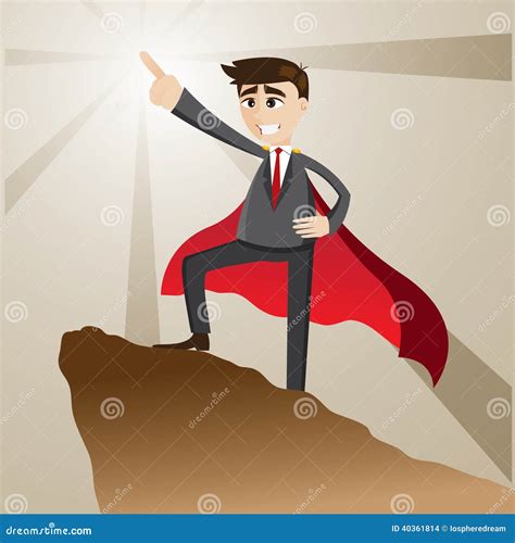 Cartoon Of Leader Leading A Team Of Business People Upstairs Vector Illustration | CartoonDealer ...