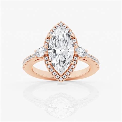 Badgley Mischka Colorless Ctw Marquise Lab Grown Diamond Halo