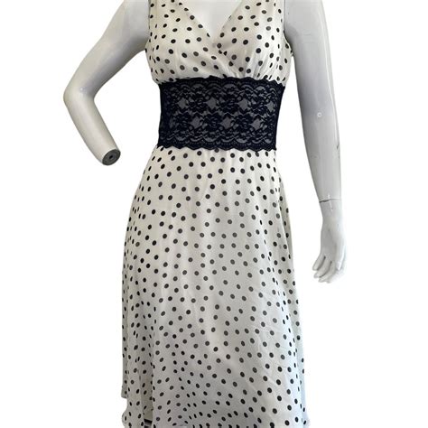 Vintage Womens Connected Apparel White Polka Dot Depop