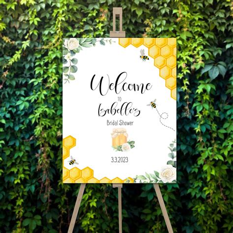 She Found Her Honey Bee Themed Bridal Shower Welcome Sign Hen Etsy